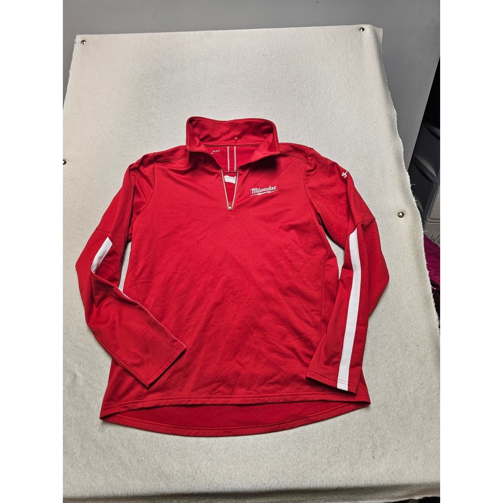 Under Armour Milwaukee Quarter Zip Pullover Red Mens Large Loose Fit Activewear